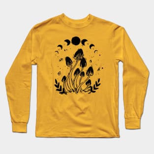 mushroom family night plants moonphase Long Sleeve T-Shirt